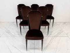 French Art Deco Modernist Dining Chairs A Set of 6 1950s - 3992182