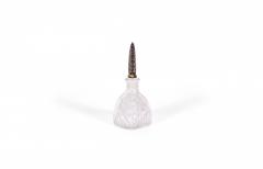 French Art Deco Molded Glass and Silver Perfume Bottle - 4674239