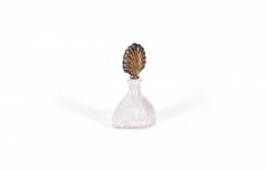 French Art Deco Molded Glass and Silver Perfume Bottle - 4674240