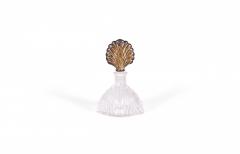 French Art Deco Molded Glass and Silver Perfume Bottle - 4674241
