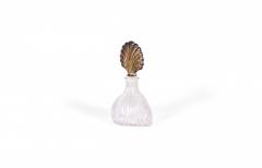 French Art Deco Molded Glass and Silver Perfume Bottle - 4674242
