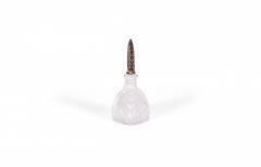 French Art Deco Molded Glass and Silver Perfume Bottle - 4674243