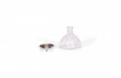 French Art Deco Molded Glass and Silver Perfume Bottle - 4674245