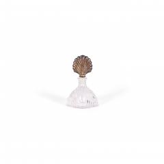 French Art Deco Molded Glass and Silver Perfume Bottle - 4733037