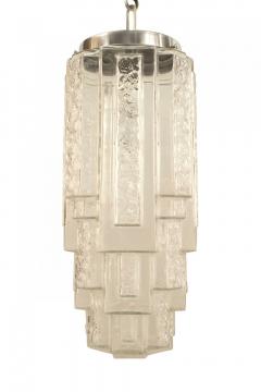 French Art Deco Molded Tiered Glass Lantern - 4639919