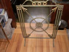 French Art Deco Neoclassical Style Wrought Iron Fireplace Screen with Arrows - 4505649