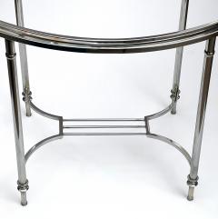 French Art Deco Nickel plated Oval Side Table in the Style of Maison Jansen - 3113291