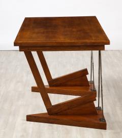 French Art Deco Oak and Steel Writing Table Desk France circa 1930 - 3362687