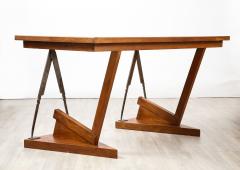 French Art Deco Oak and Steel Writing Table Desk France circa 1930 - 3362694