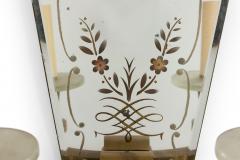 French Art Deco Ormolu and Etched Mirror Wall Sconces - 4655611