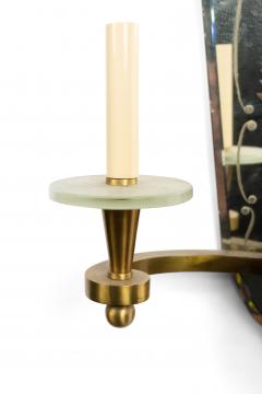 French Art Deco Ormolu and Etched Mirror Wall Sconces - 4655614