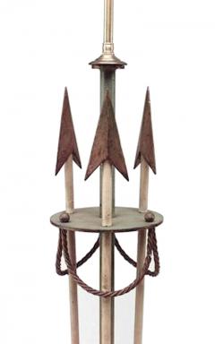 French Art Deco Painted Iron Arrow Floor Lamp - 1377444