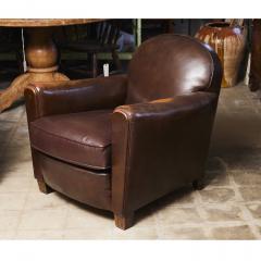 French Art Deco Pair of Leather Armchairs - 4027062