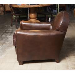 French Art Deco Pair of Leather Armchairs - 4027070