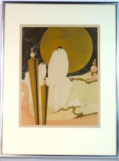 French Art Deco Period Hand Pulled Pochoir Print of an Evening in Venice 1920s - 3421934