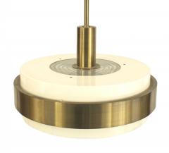 French Art Deco Perzel Beige Metal and Brass Lantern - 4635641