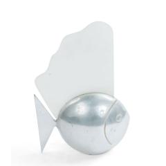 French Art Deco Pewter and Glass Fish Lamp - 4700336
