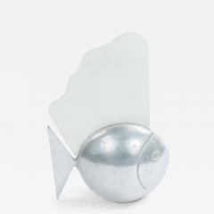 French Art Deco Pewter and Glass Fish Lamp - 4700385