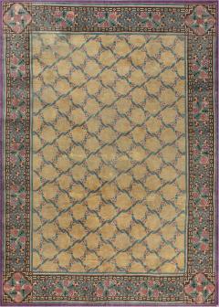 French Art Deco Purple Beige and Green Wool Rug by Jules Coudyser - 2455153