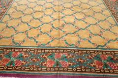 French Art Deco Purple Beige and Green Wool Rug by Jules Coudyser - 2455165