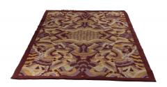 French Art Deco Purple and Beige Patterned Rug - 4650517