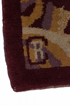French Art Deco Purple and Beige Patterned Rug - 4650520