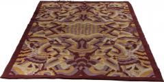 French Art Deco Purple and Beige Patterned Rug - 4650995