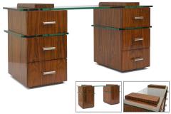 French Art Deco Rosewood and Glass Desk - 3891849