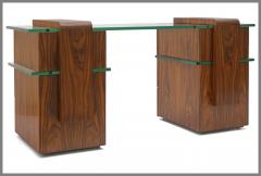 French Art Deco Rosewood and Glass Desk - 3893030