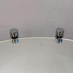 French Art Deco Round Chrome Black Side Table 1930 - 4651083