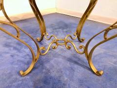 French Art Deco Round Coffee Table in Gilded Iron 1950 - 2599790