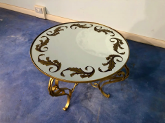 French Art Deco Round Coffee Table in Gilded Iron 1950 - 2599794