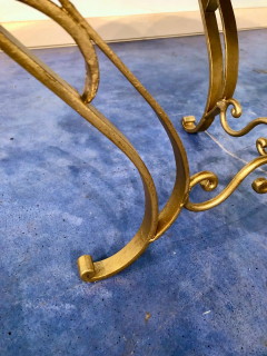 French Art Deco Round Coffee Table in Gilded Iron 1950 - 2599795