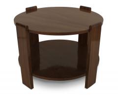 French Art Deco Round Mahogany Coffee Table - 1379278