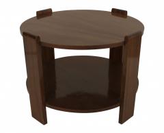 French Art Deco Round Mahogany Coffee Table - 4652301