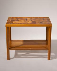 French Art Deco Side Table with Cubist Marquetry of Two Women 1930s 1940s - 4357907