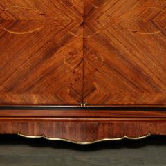 French Art Deco Sideboard in Bookmatched Walnut Black Lacquer Gilded Bronze - 2705074