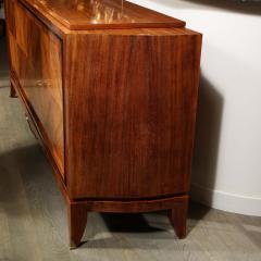 French Art Deco Sideboard in Bookmatched Walnut Black Lacquer Gilded Bronze - 2705117