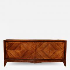 French Art Deco Sideboard in Bookmatched Walnut Black Lacquer Gilded Bronze - 2709589