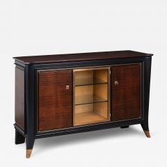 French Art Deco Sideboard in Macassar Ebony Brass - 3962588