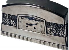 French Art Deco Silvered Bronze Mantle Clock by C Terras 1925 - 2287241