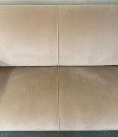 French Art Deco Sofa or Settee with Beige Suede Upholstery Rosewood Armrests - 3300334