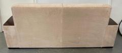 French Art Deco Sofa or Settee with Beige Suede Upholstery Rosewood Armrests - 3300336