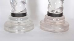 French Art Deco Solid Lucite Spiral Candlesticks - 890092