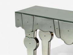 French Art Deco Style Antique Glass Painted Wood Mirrored Console Tables - 4403451