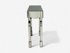 French Art Deco Style Antique Glass Painted Wood Mirrored Console Tables - 4403452