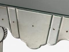 French Art Deco Style Antique Glass Painted Wood Mirrored Console Tables - 4403454