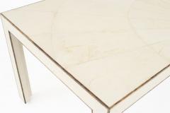 French Art Deco Style Beige Shagreen and Palm Wood Coffee Table - 1379207