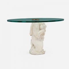 French Art Deco Style Carved Sandstone Side Table - 4485359