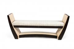 French Art Deco Style Custom Wooden Upholstered Bench - 2793659